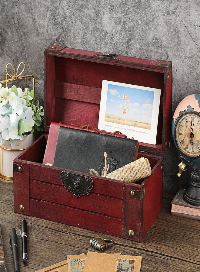 ELLDOO Vintage Treasure Chest Box with Combination Lock, Large Pirate Chest Keepsakes Box for Kids Gifts, Wooden Treasure Storage Decorative Trunk for Jewelry Pearl Trinkets Coin - Image 5